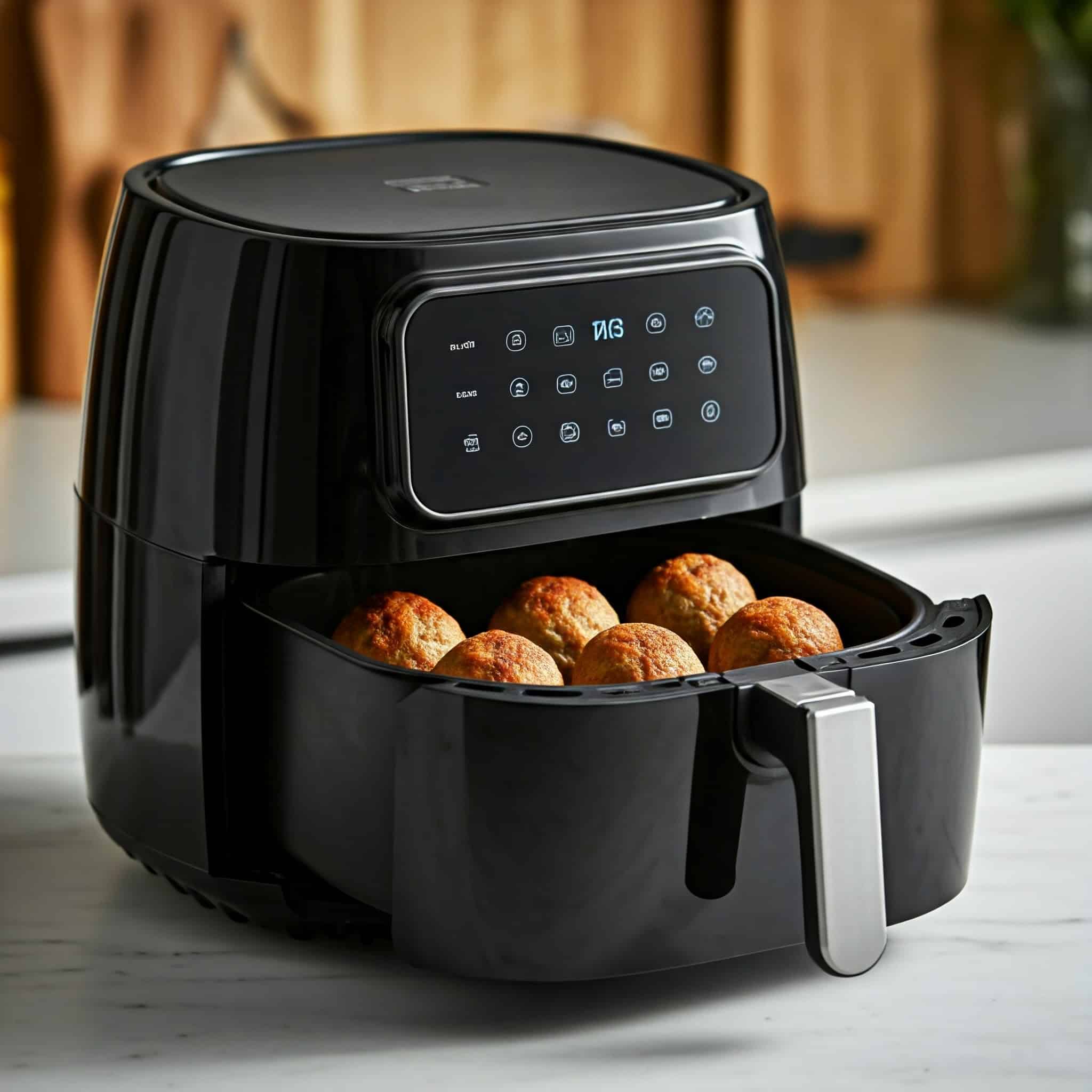 Airfryer met gehaktballetjes